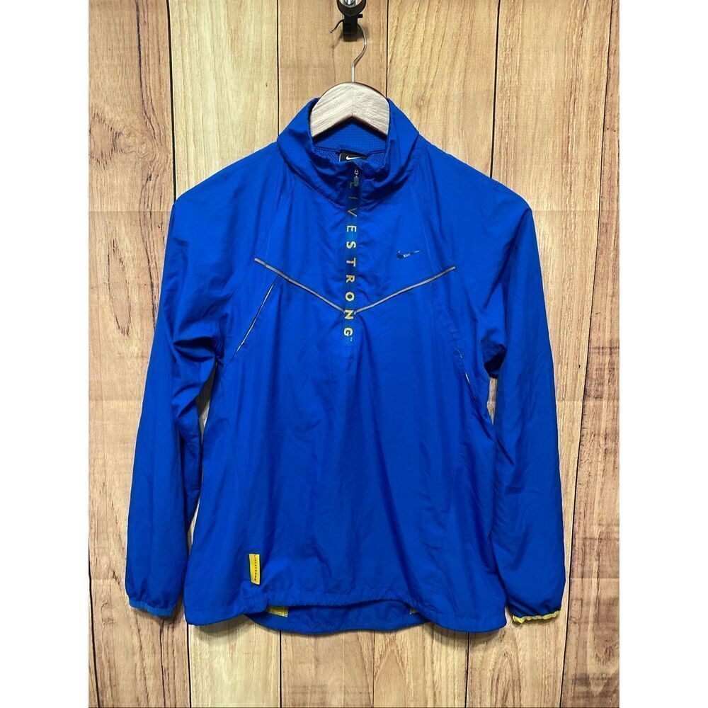 Nike Livestrong Small Cycling Jacket Windbreaker Women’s Blue 1/4 Zip Vented